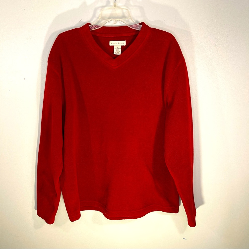 Preswick & Moore mens crimson fleece pullover XL